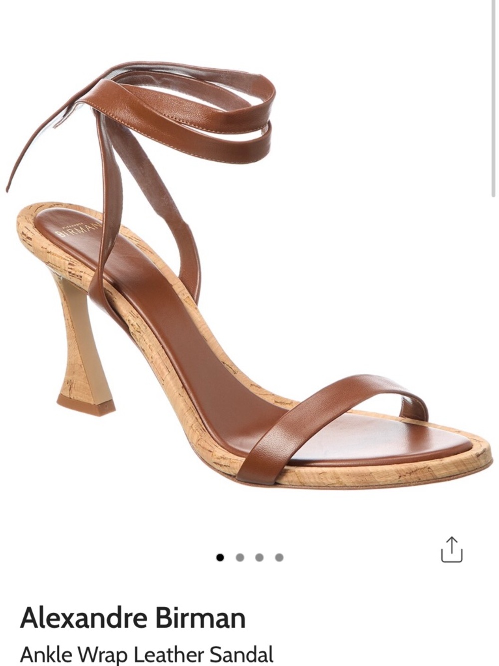 Alexandre Birman Leather Ankle-Tie Sandal in Brown